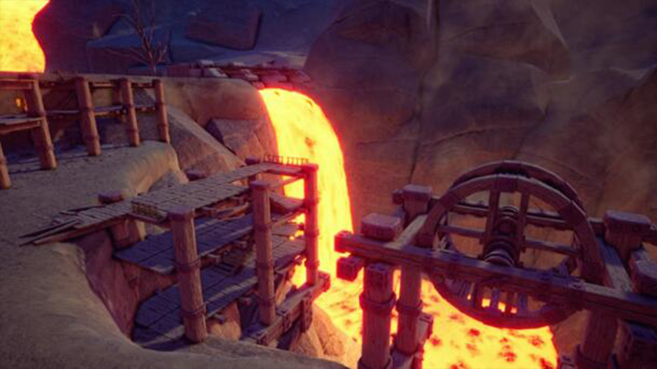 Scorched Land卡通熔岩岩浆火山燃烧土地材质场景