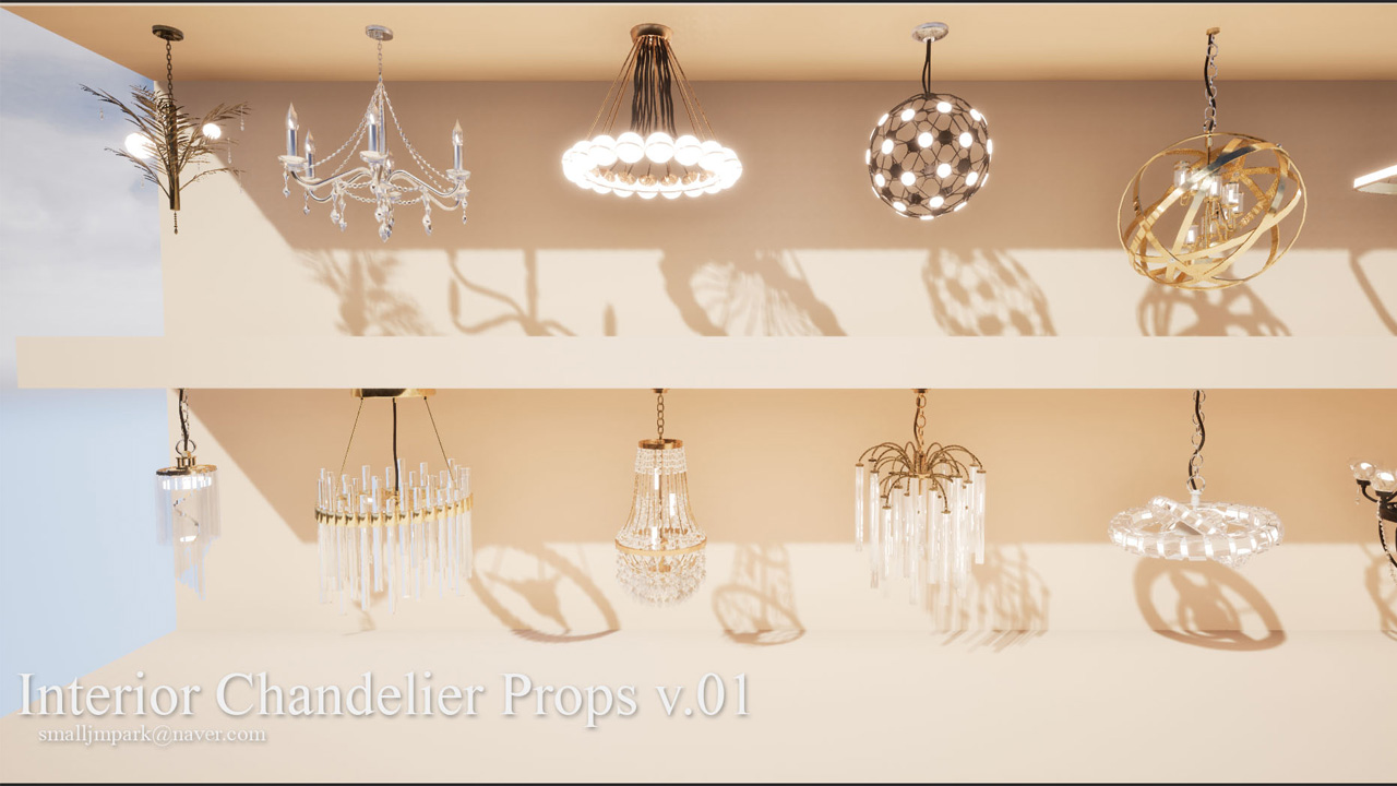 Interior Chandelier Props v.01 室内游戏吊灯道具V1