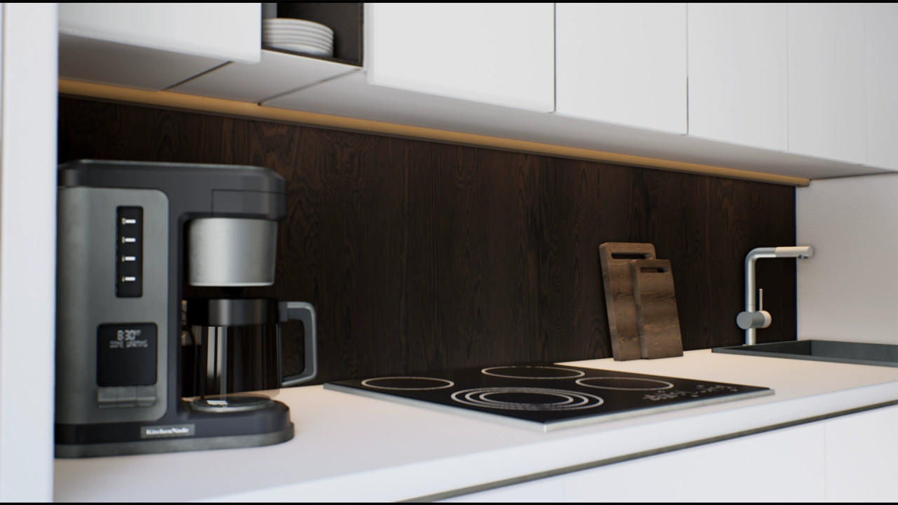 Modern Minimalist Kitchen 01 现代厨房餐厅场景包