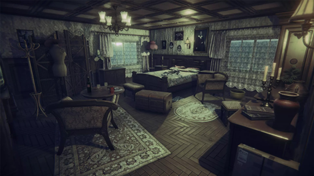 Vintage House 1.2破旧欧式房屋室内外建筑家具植物模型