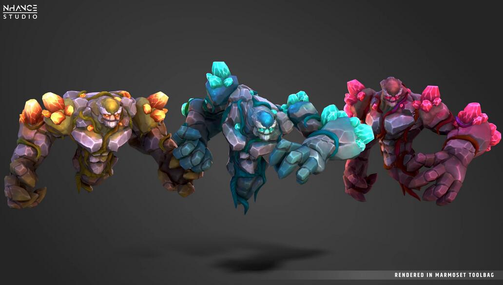 Stylized Fantasy Earth Elemental卡通风格傀儡石头怪