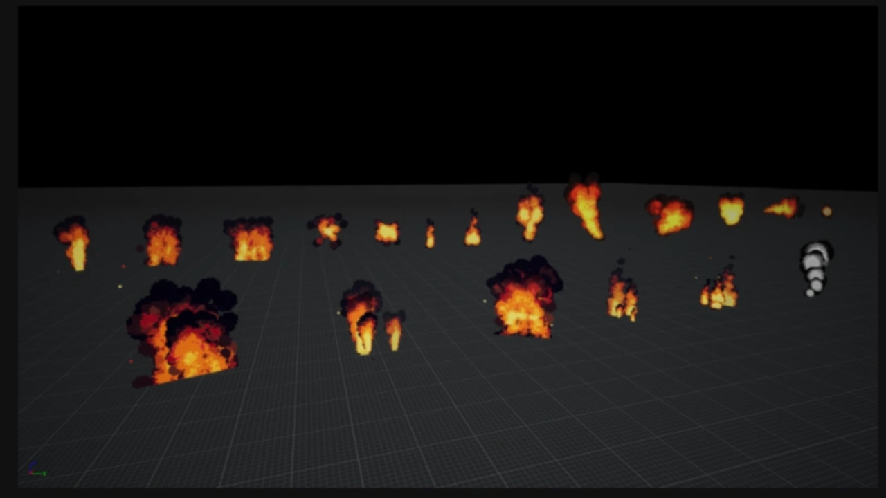 Pixel Style Flame Vfx Pack多边形火焰特效