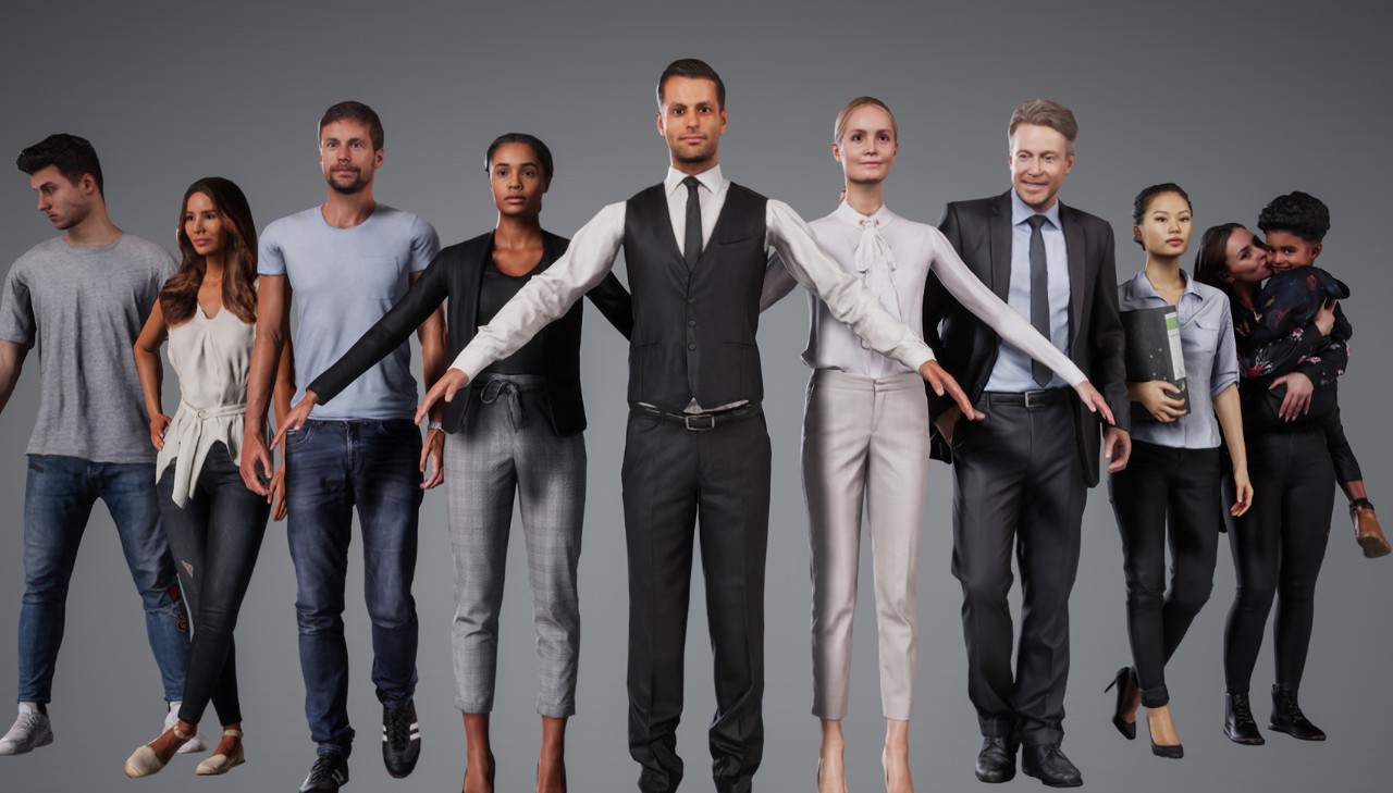 Scanned 3D People Pack人物扫描包