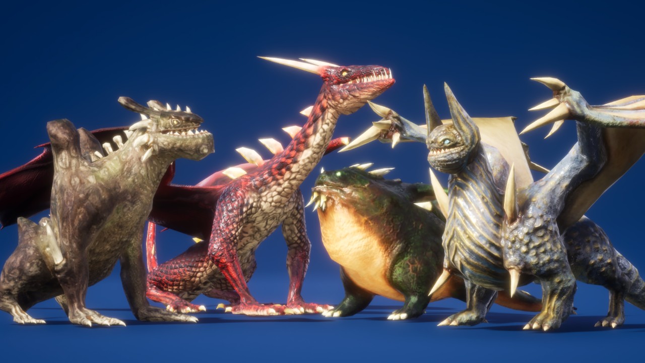 Dragon for Boss Monster PBR幻想主题龙资源包V2