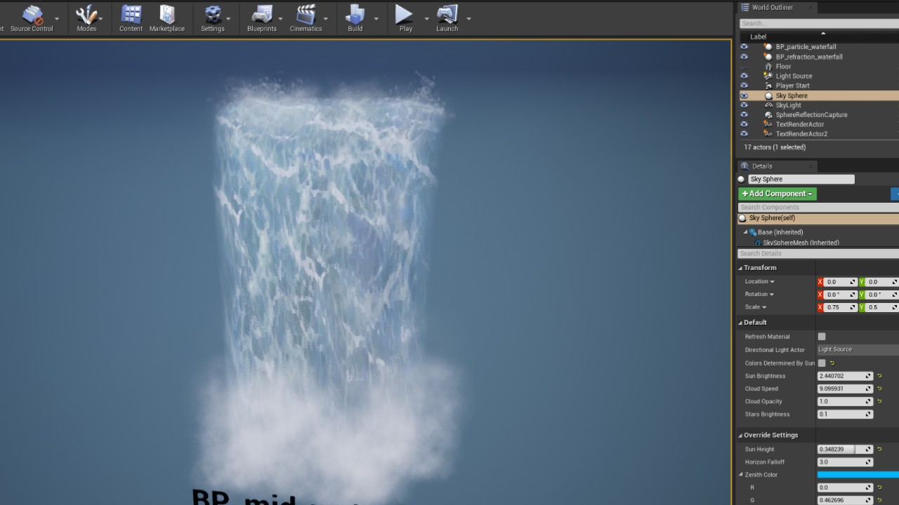 Niagara Realistic Waterfall and Water Element VFX瀑布和水元素尼亚加拉粒子与声音