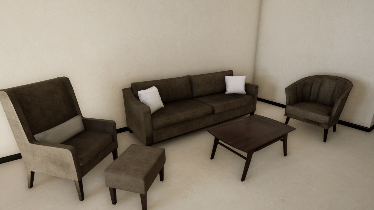 B Seats Pack沙发凳子椅子桌子室内场景道具模型