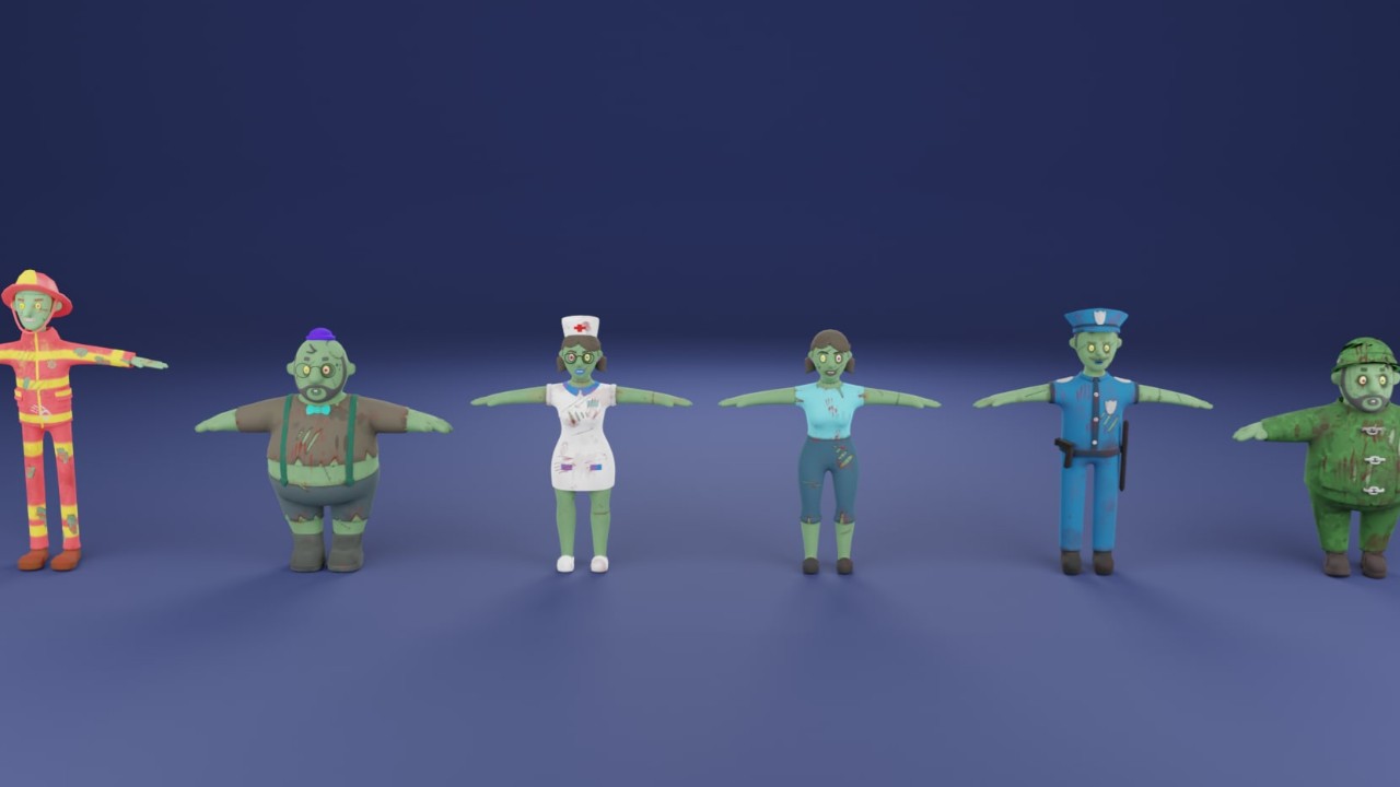 6 Toon Zombies卡通僵尸合集