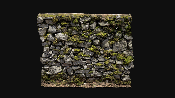 扫描资产_青苔石墙005