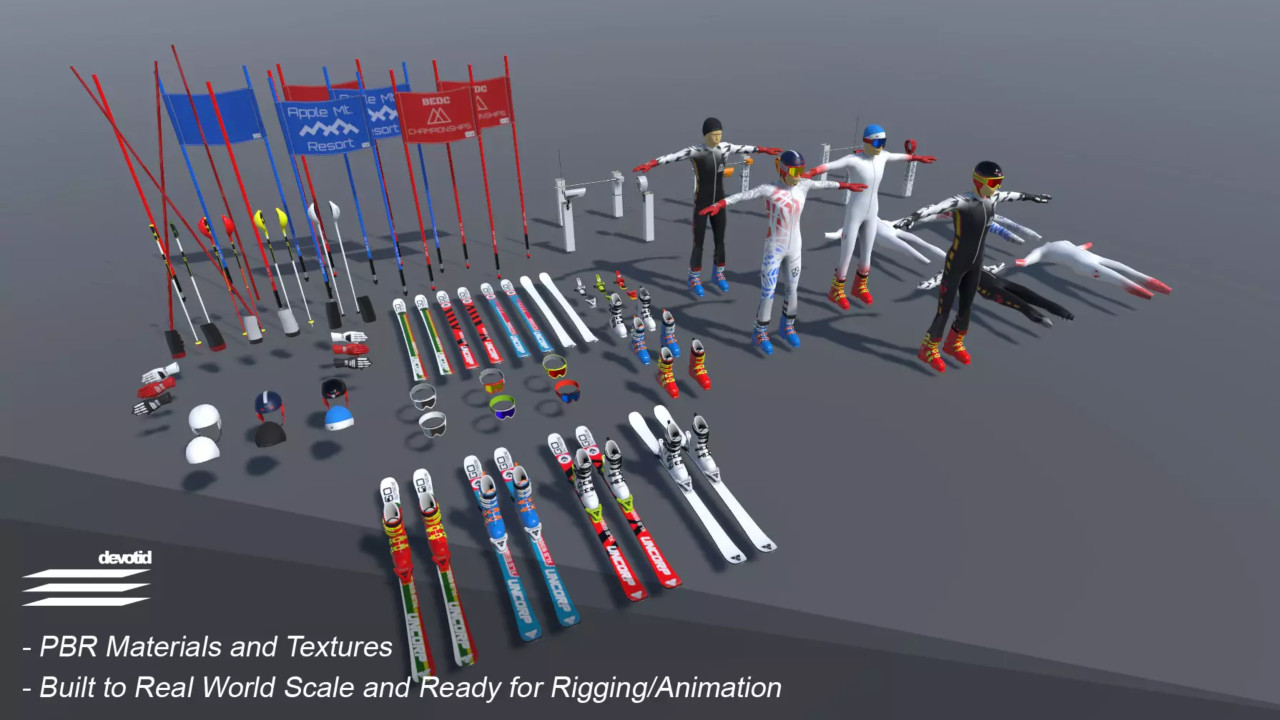 Alpine Downhill Ski Racer Package PBR高山速降滑雪赛车套餐PBR