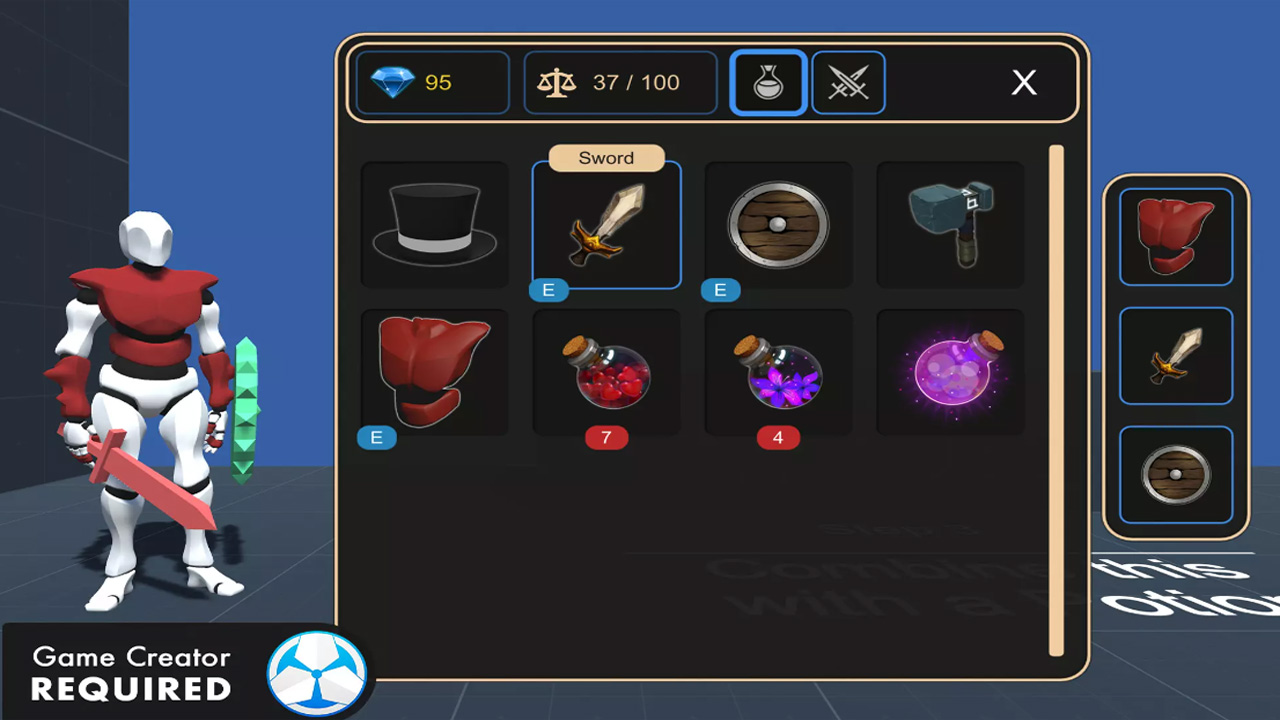 Inventory (Game Creator 1) v1.1.5创建项目管理库存