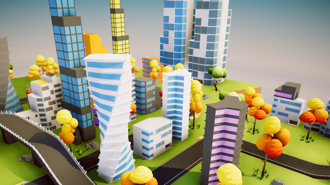 Low Poly Racing Environment v1.0.1卡通城市模型