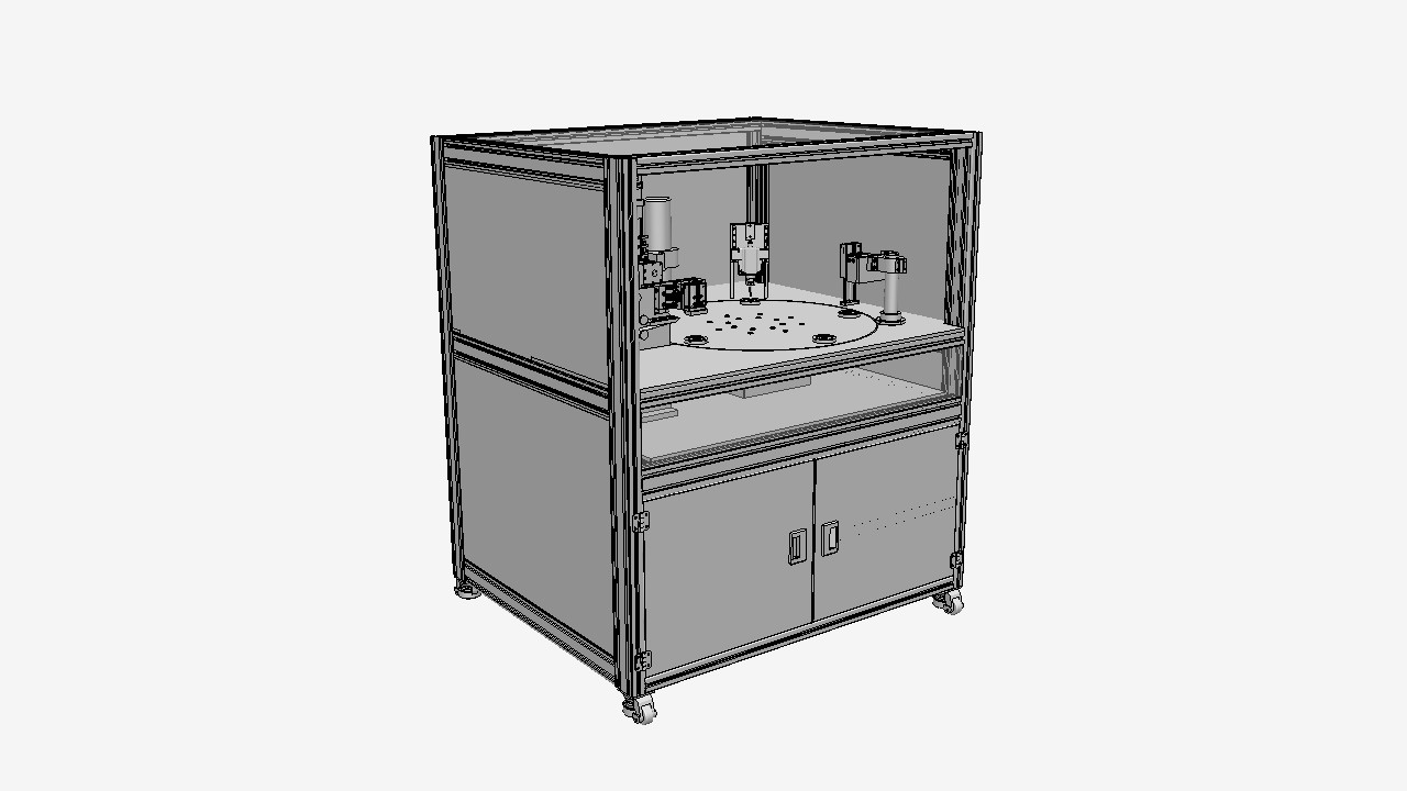 SW_塑胶盖贴标签去料去毛边设备001