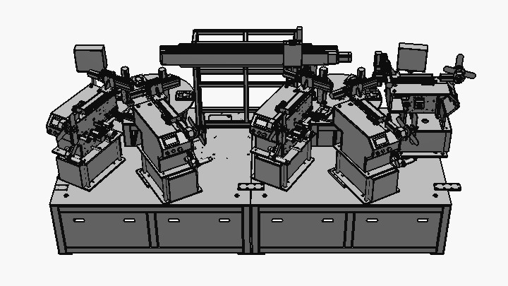 STEP_多工位手机泡棉贴标机模型001