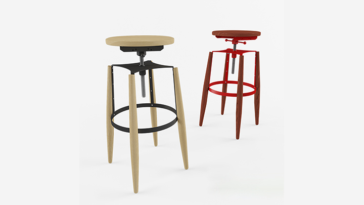 渲染模型_单人凳子003