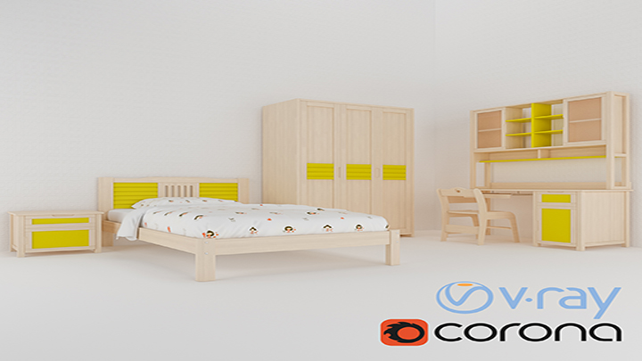 渲染模型_卧室家具001