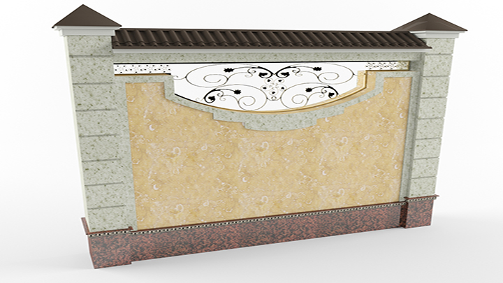 渲染模型_围墙002