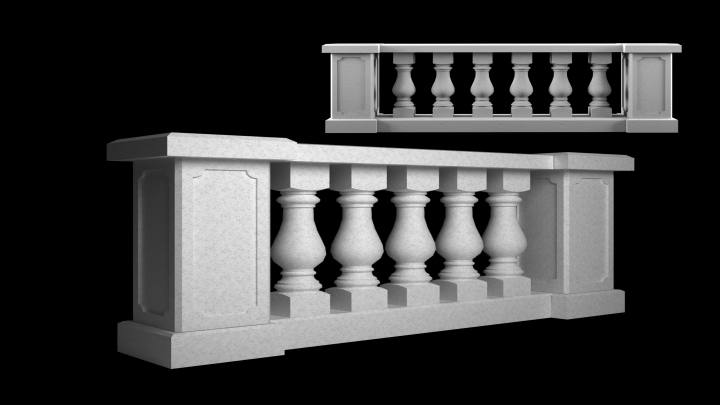 渲染模型_护栏003