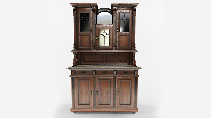 渲染模型_旧餐具柜001