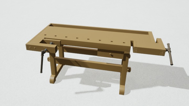 渲染模型_木匠桌001