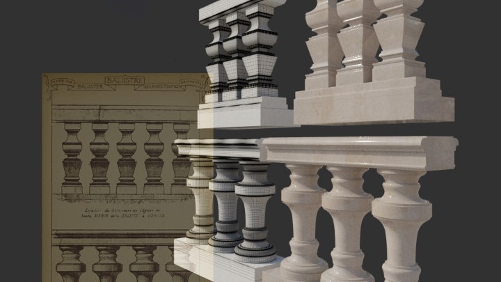 渲染模型_栏杆004