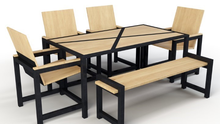 渲染模型_桌椅018