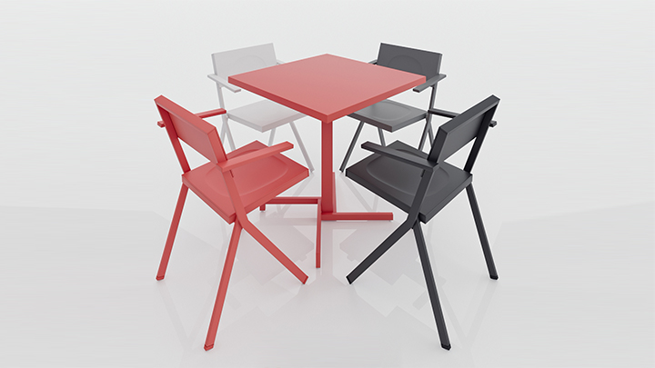渲染模型_桌椅组合002