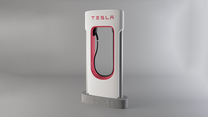 渲染模型_特斯拉充电桩001
