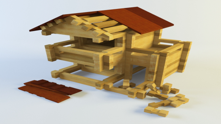 渲染模型_积木房001