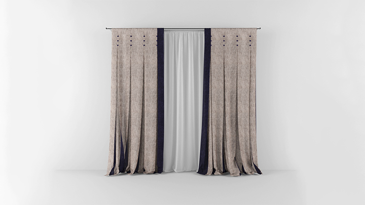 渲染模型_窗帘126