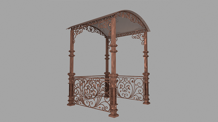 渲染模型_花纹框架001