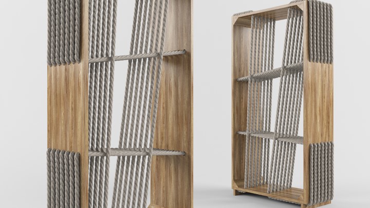 渲染模型_装饰摆件柜002