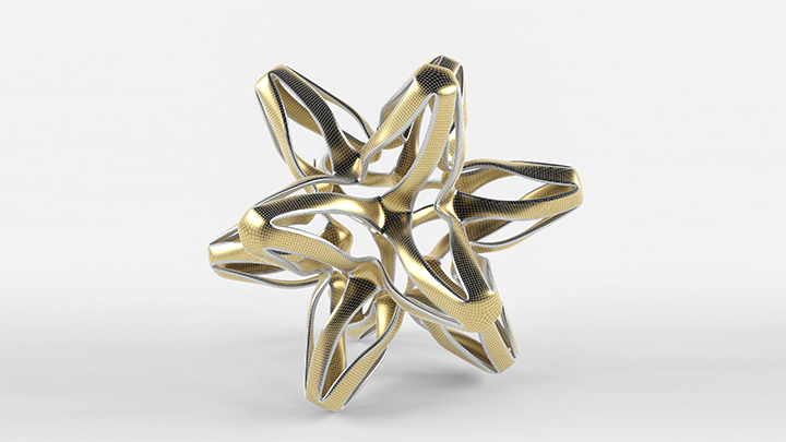 渲染模型_金属星星001