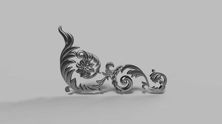 渲染模型_银色装饰001