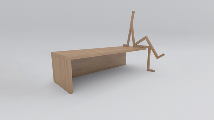 渲染模型_长椅003