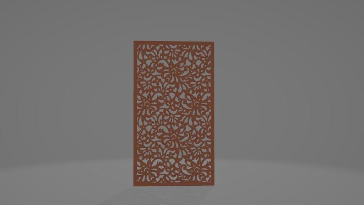 渲染模型_雕花屏风001
