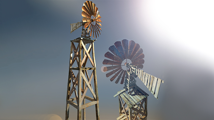 渲染模型_风车001