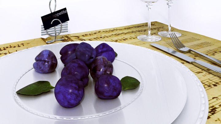 渲染模型_餐具组合001