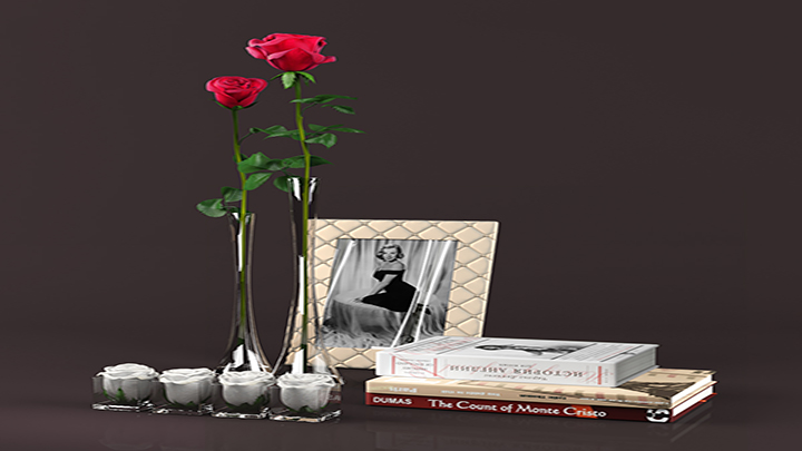 渲染模型_鲜花画框001