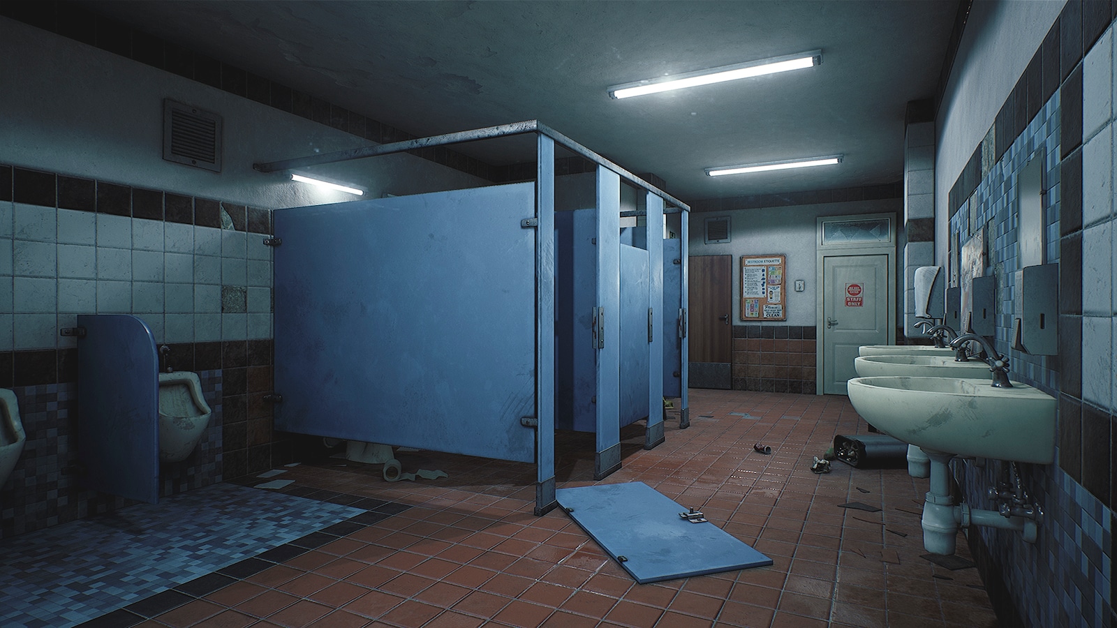 High School Restroom学校洗漱室