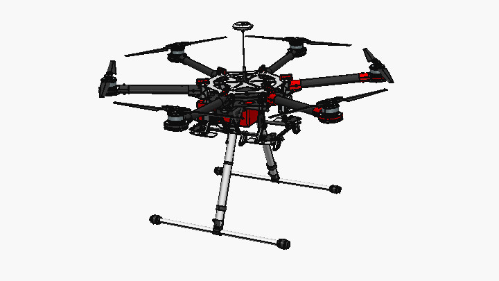 STEP_大疆六轴无人机三维001
