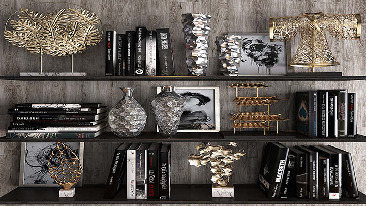 渲染模型_书架023