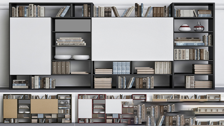 渲染模型_书架026