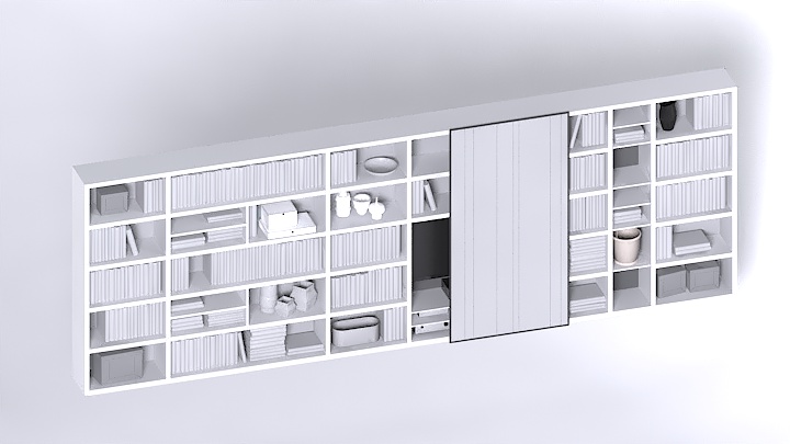 渲染模型_书架040