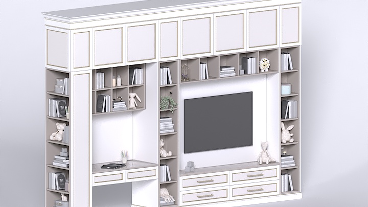 渲染模型_书架041