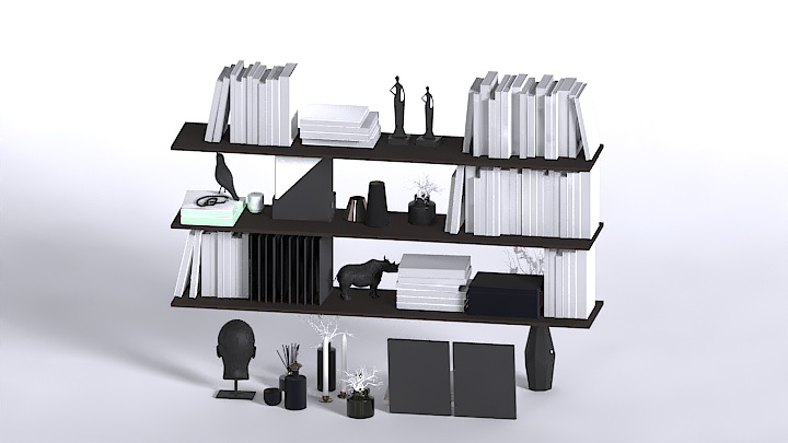 渲染模型_书架043