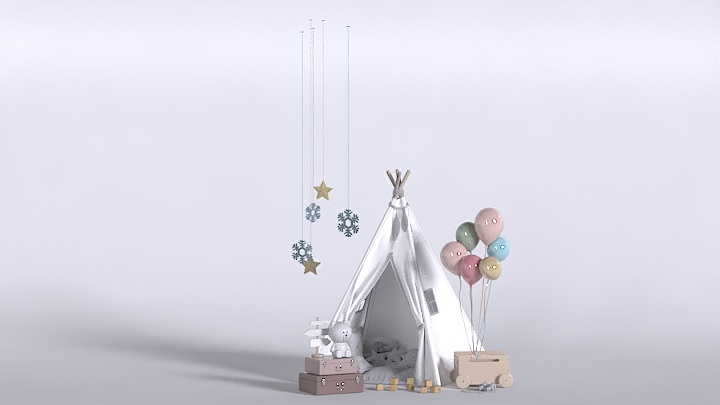渲染模型_儿童帐篷002