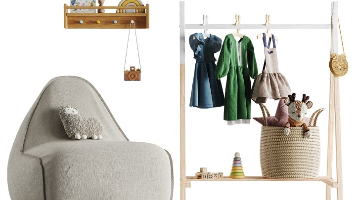 渲染模型_儿童房家具005