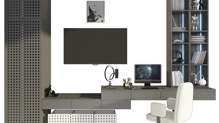 渲染模型_办公室软装002