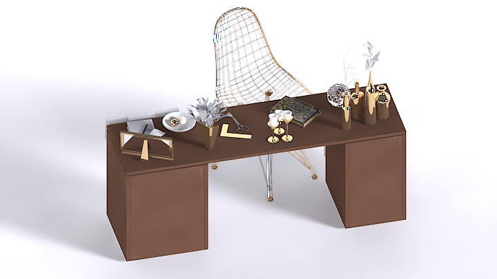 渲染模型_办公桌036