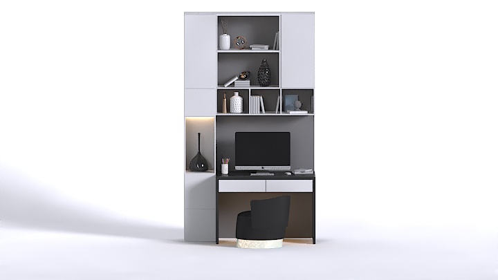 渲染模型_办公桌039